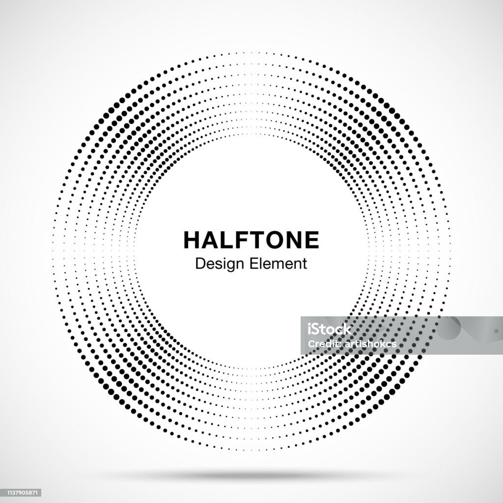 Halftone Khung Hình Vòng Tròn Âm Nhạc Trừu Tượng Chấm Logo Logo ...