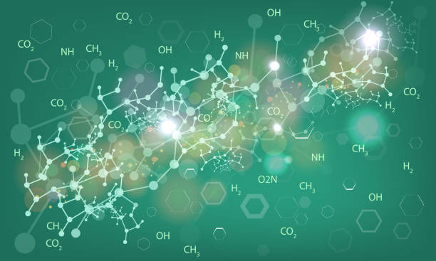istock DNA molecule chemical chains and shapes. Medical or chemical abstract background. Illustrated vector. 1137909642
