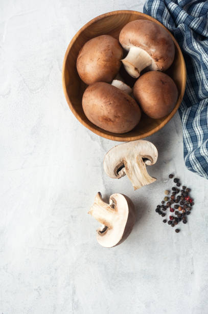 istock Sliced Brown Mushrooms. Top view. 1137913200