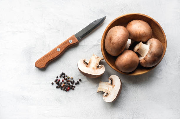 istock Sliced Brown Mushrooms. Top view. 1137913221