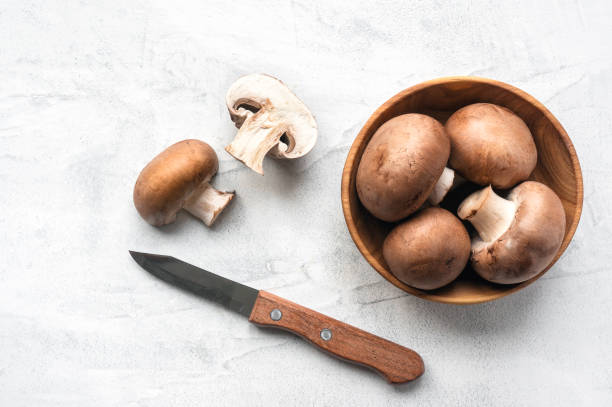 istock Sliced Brown Mushrooms. Top view. 1137913362