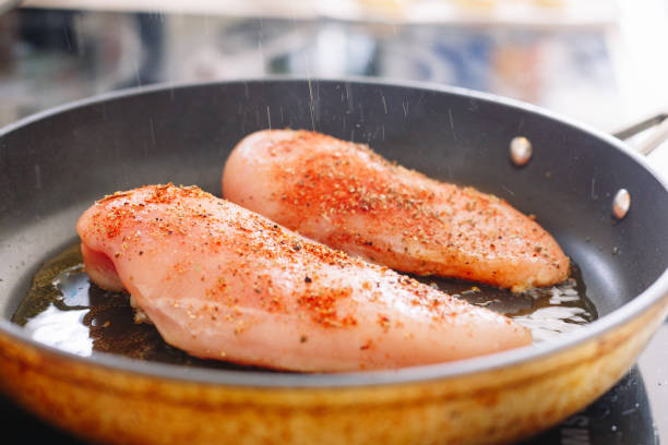 istock chicken fillet is fried in a skillet 1137913564