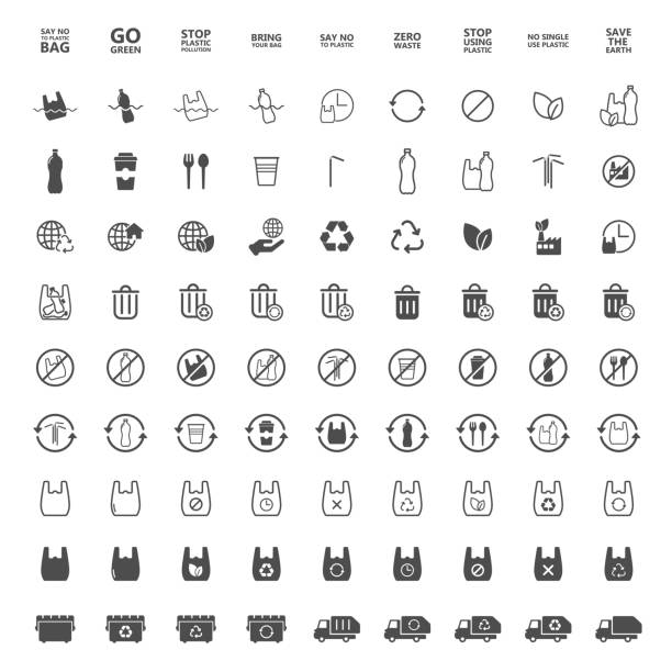 ilustrações, clipart, desenhos animados e ícones de dizer não aos ícones de plástico - bottle symbol cleaning computer icon