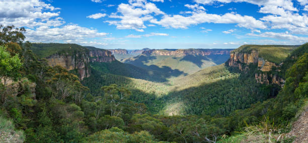 panoramic view from govetts leap, blue mountains, australia