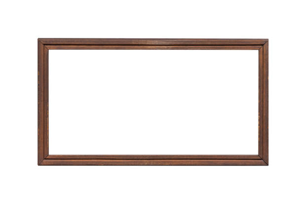 istock wood empty picture frame Isolated on white background 1137916414