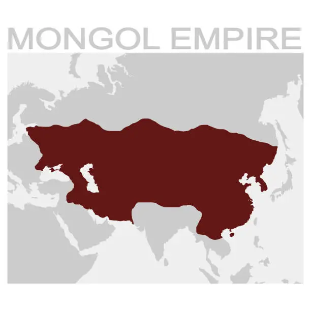 Vector illustration of map of the Mongol Empire