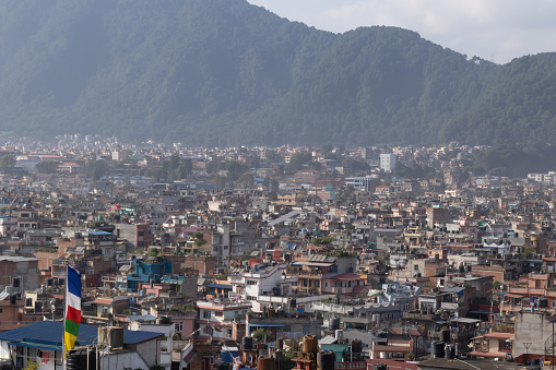 Kathmandu the capital of Nepal.Landscape view of Kathmandu skyline before sunset