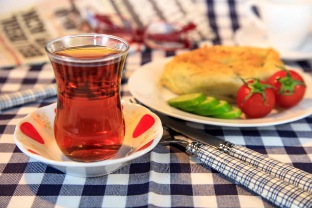 Glass of tea and borek