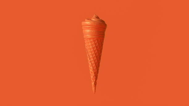 istock Orange Ice Cream Cornet Swirl 1137921293
