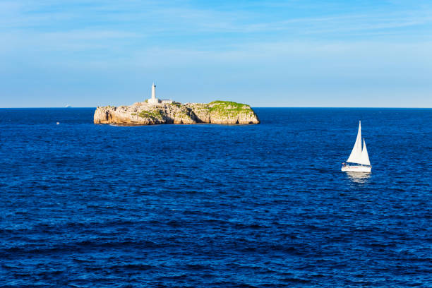 istock Mouro Island Lighthouse in Santander 1137921389