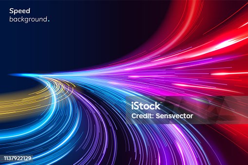 istock Abstract colorful speed background with lines 1137922129