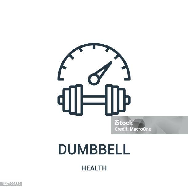 Dumbbell Icon Vector From Health Collection Thin Line Dumbbell Outline Icon Vector Illustration Linear Symbol For Use On Web And Mobile Apps Logo Print Media Stock Illustration - Download Image Now