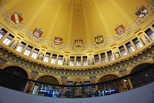 Prague main  train station hall