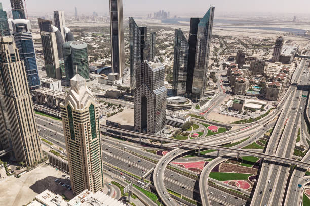 istock Skyscrapers and road junction in Dubai 1137934253