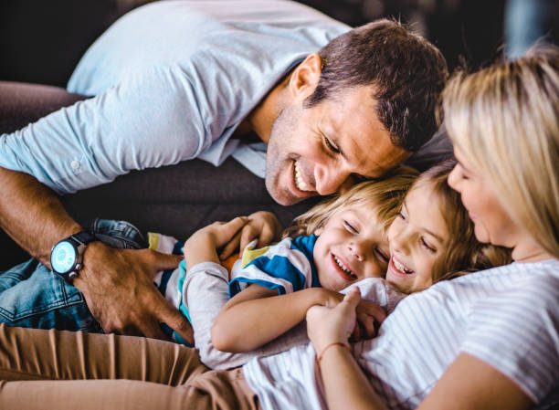 istock Happy affectionate family enjoying at home. 1137935694