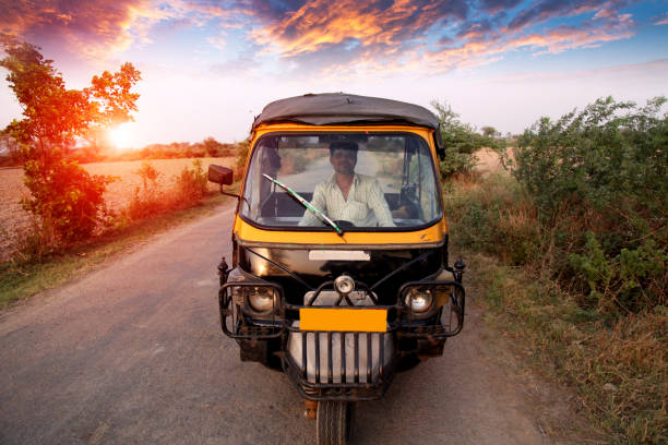 Auto driver portrait outdoor in nature.