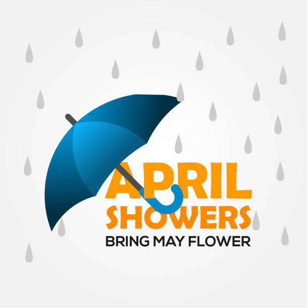 ilustrações de stock, clip art, desenhos animados e ícones de april shower vector design template - may floral pattern spring april