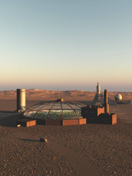 istock Biodome on an Alien Desert Planet 1137942573