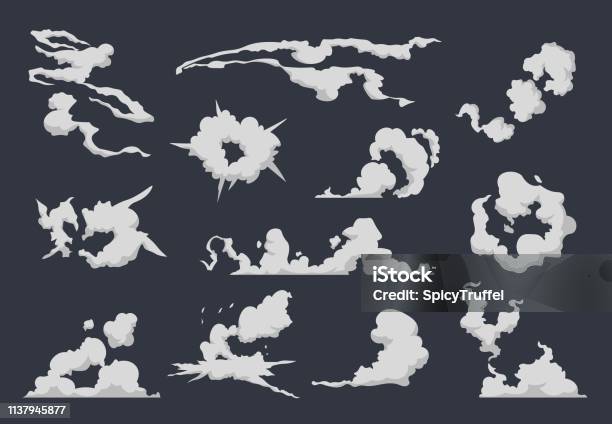 1901 M30 I010 N040 25632355116 漫画の煙雲コミック蒸気爆発ダストファイトアニメーション霧の動きスモッグモーションゲーム煙ベクトルガスブラストセット - 煙のベクターアート素材や画像を多数ご用意