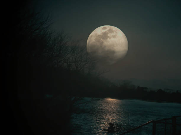full moon over the sea