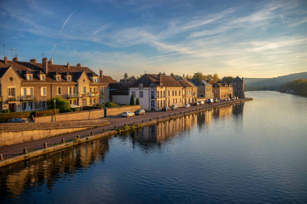 istock Sunset on Yonne river, Burgundy, France 1137948465