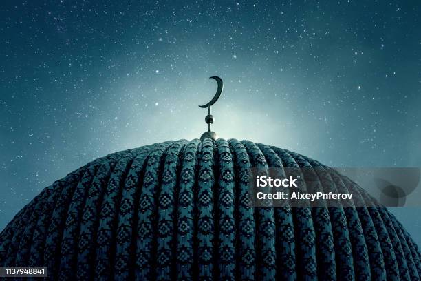 Dome Of An Old Mosque In The Night With Stars On The Sky Stock Photo - Download Image Now