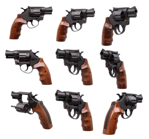 istock Gun revolver isolated on white background 1137949506