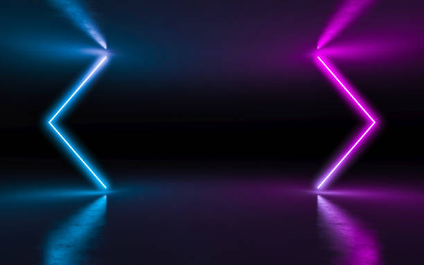 luce al neon di sfondo astratta - laser show foto e immagini stock
