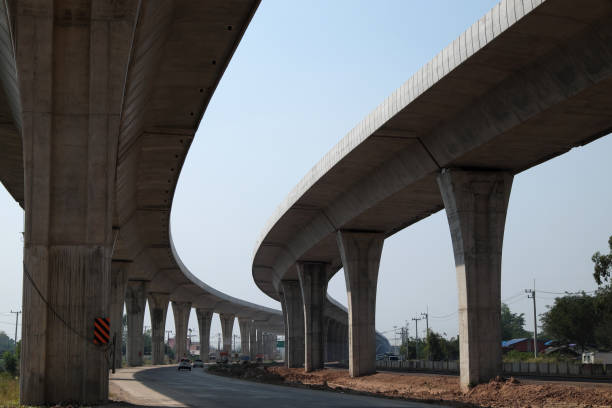 istock highway bridge curve with blue sky background 1137951330