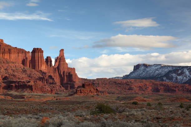 istock Fisher Towers in cloudy weather 1137952579