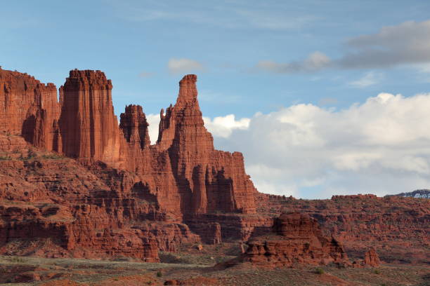 istock Fisher Towers in cloudy weather 1137952586