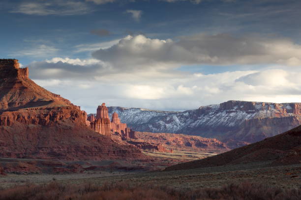 istock Fisher Towers in cloudy weather 1137952600