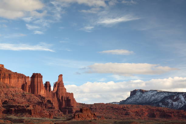 istock Fisher Towers in cloudy weather 1137952602
