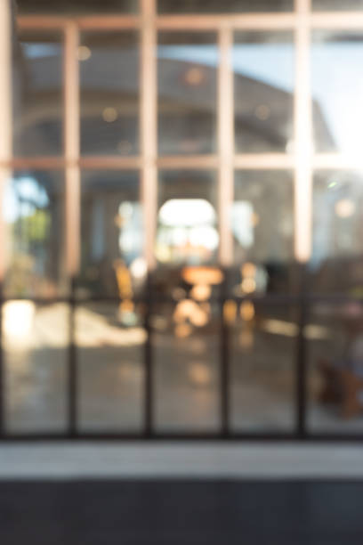 istock Blurred big window interior restaurant cafe with sunlight in vintage style. 1137953426