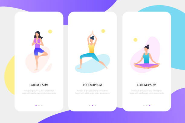 Women yoga flat illustration vector art illustration