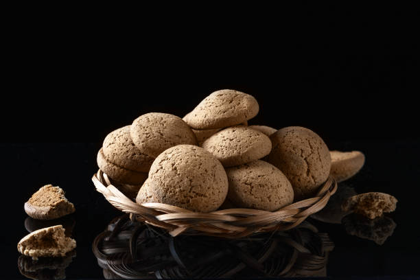 istock Oatmeal cookies on a black background. 1137961000