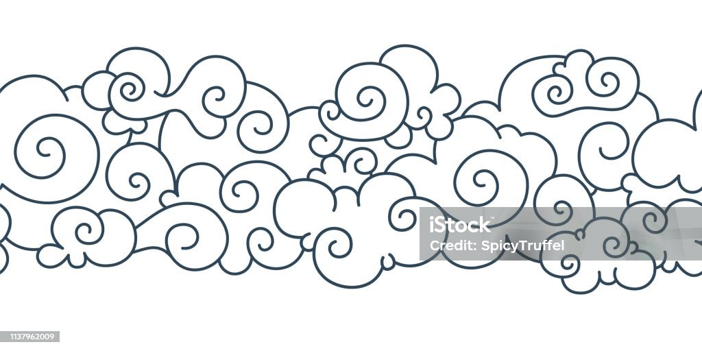 Estilo elegante do símbolo de nuvem vetorial tibetano