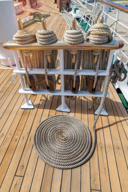 istock rope of a carefully wound sailboat 1137963776