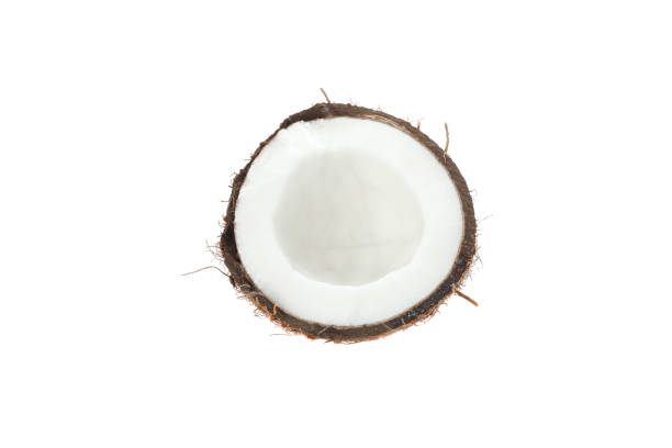 istock Half ripe coconut isolated on white background 1137963900