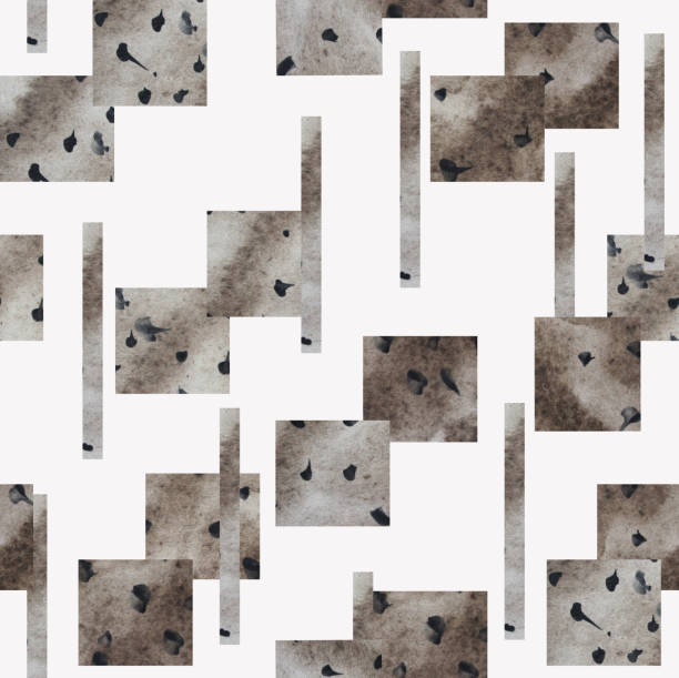 istock watercolor seamless pattern with gray geometric shapes on  white background. great for textile design, invitations, cards 1137964772