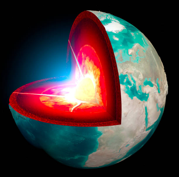 istock Section of the Earth, globe. Core and soil layers. Earth's surface and ground section 1137965183