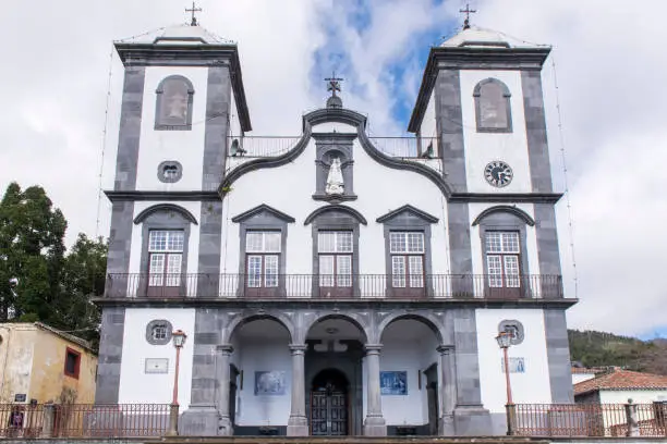 Photo of Front view of Igreja de Nossa Senhora do Monte (Our Lady of the Mount church) at Funchal,, Madeira Island, Portugal.