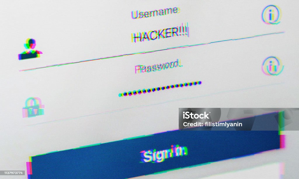 Hack Sign In Login And Password Screen With Username Hacker Glitch Effect Added ...
