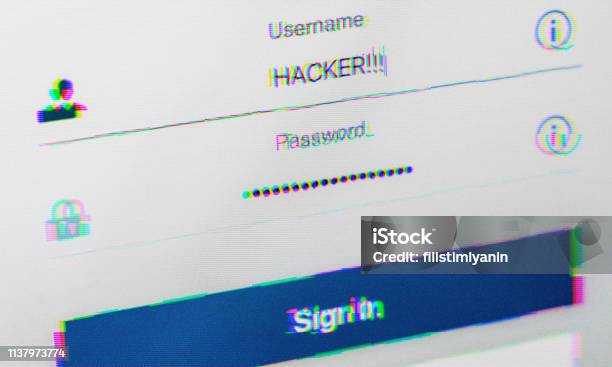 Hack Sign In Login And Password Screen With Username Hacker Glitch Effect Added ...