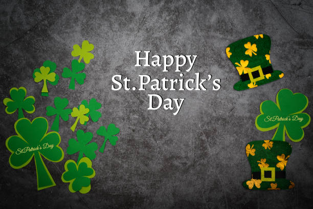 istock St Patricks day, festive leprechaun hat and green Shamrocks 1137975031