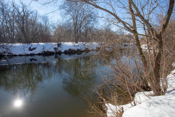 istock The beginning of spring. Snow melts and flood starts. Sunny spring day 1137977652