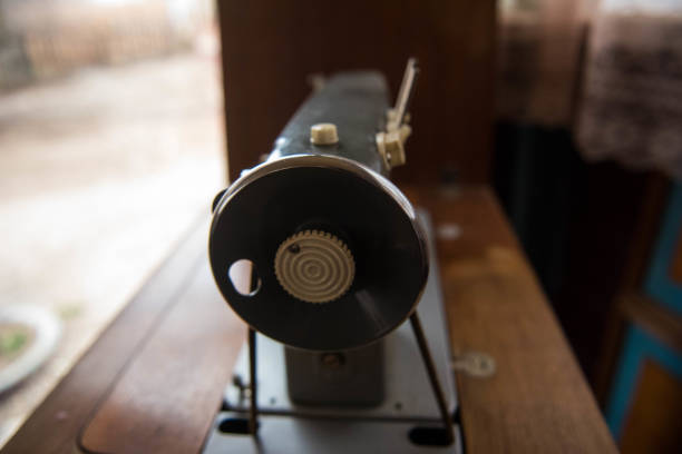 istock Old manual sewing machine on the photo 1137978823