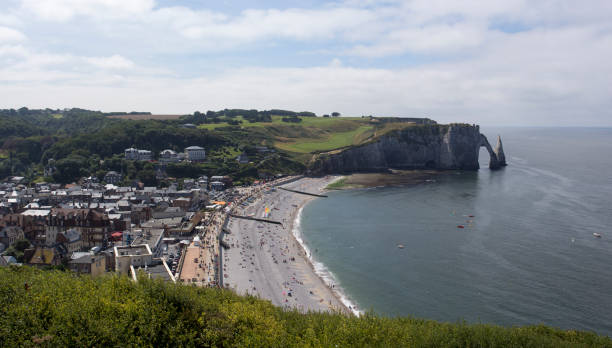 istock Panoramic view of Etretat during summer 1137979213