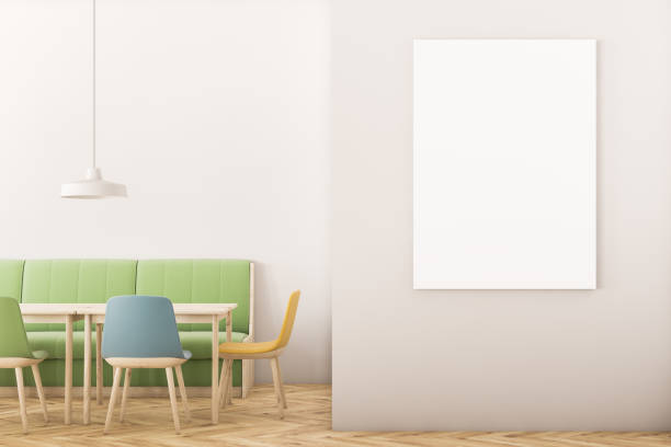 istock White cafe with sofa and poster 1137980827