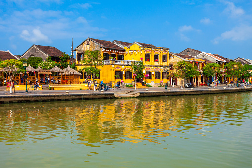 Hoi An ancient town riverfront in Quang Nam Province of Vietnam